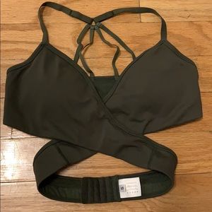 Olive green wrap around Alphalete bra